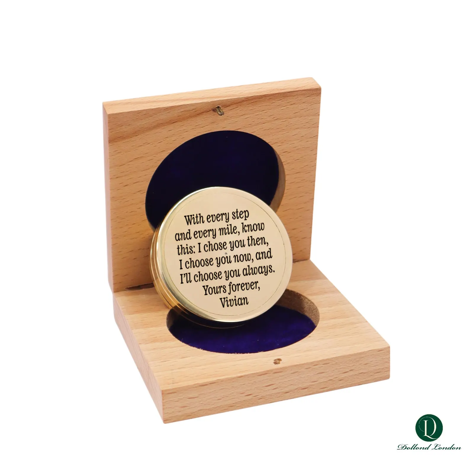 Personalised Brass Collar Compass - Image 2