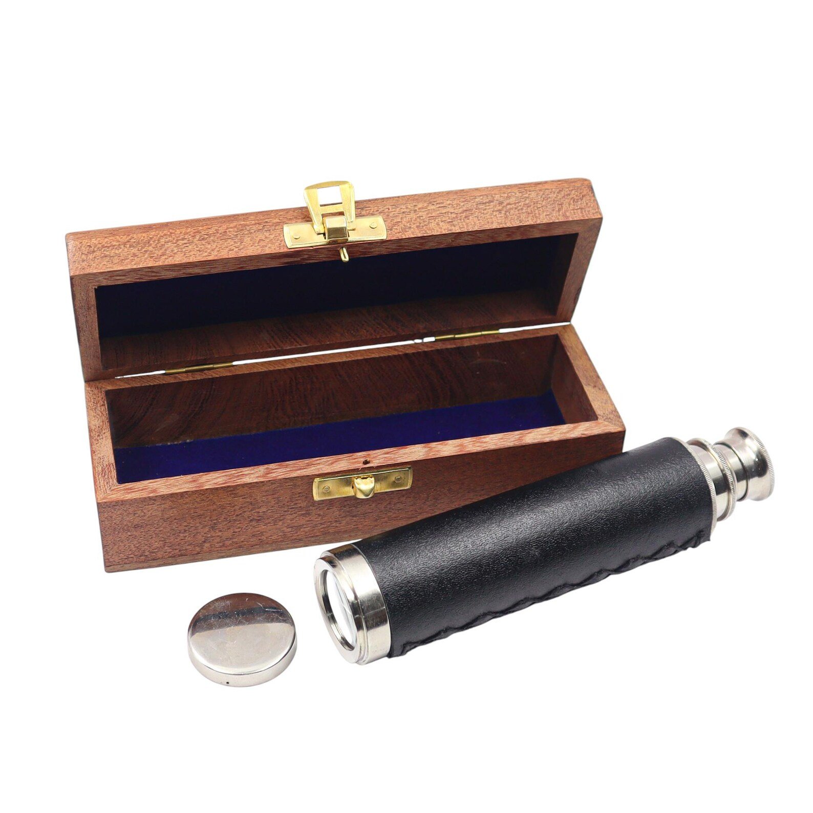 Custom 12-Inch Silver Colour Telescope with Wooden Box