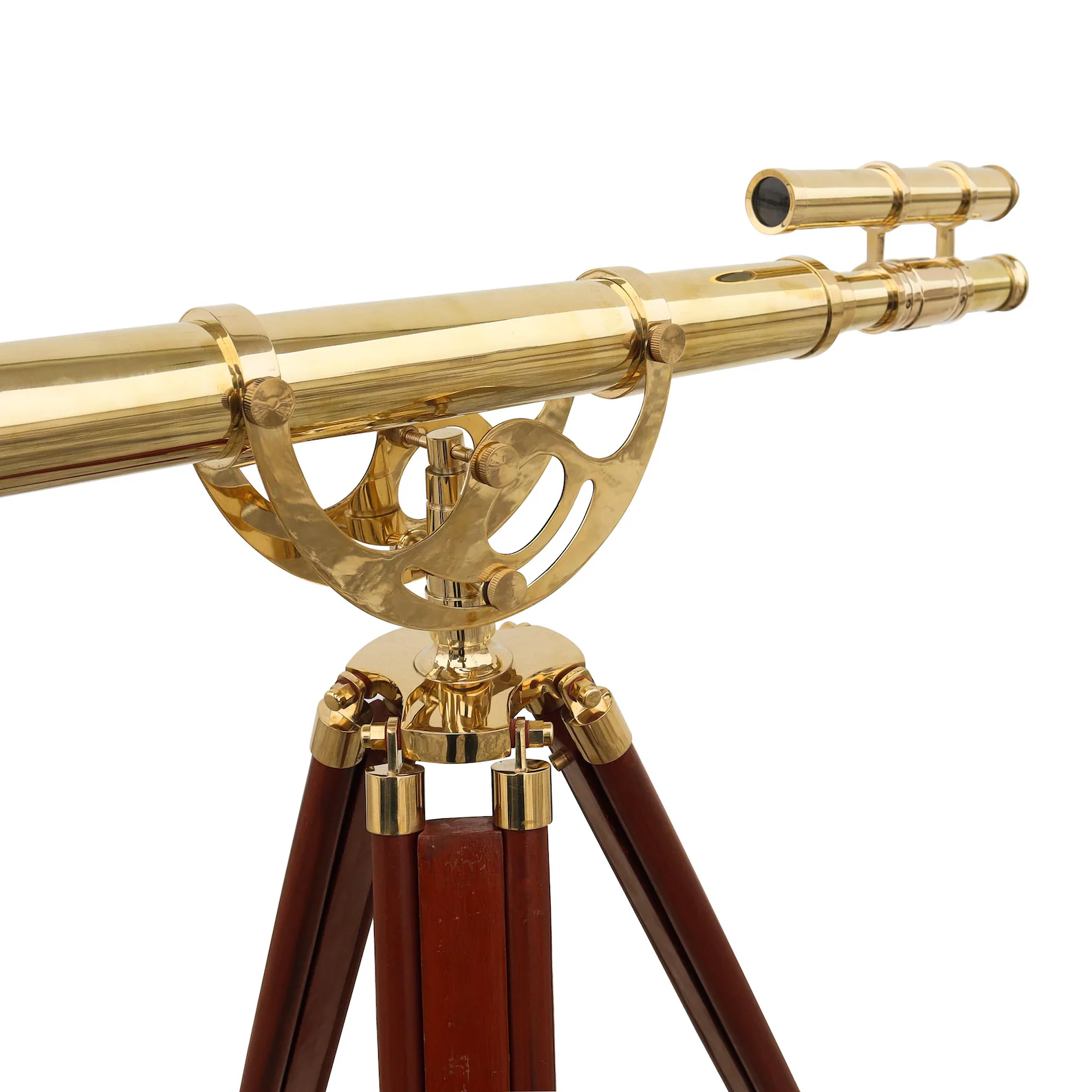 Personalised Antique Style Brass Telescope Refractor Scope with Wooden Tripod - 60 Inch Nautical Decor - Image 3