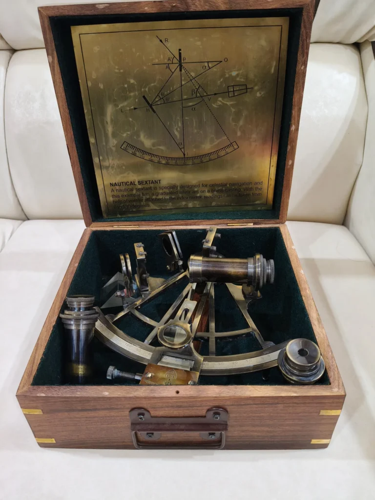 Personalized Tamaya Sextant 1712 Replica – Royal Navy Celestial Navigation Instrument, Brass Maritime Collectible