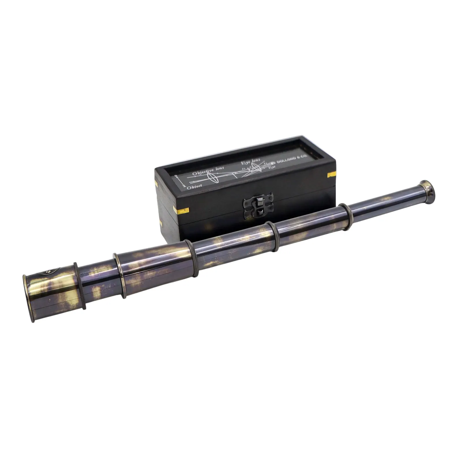 Personalised 16-Inch Brushed Gunmetal Telescope with Box - Image 2