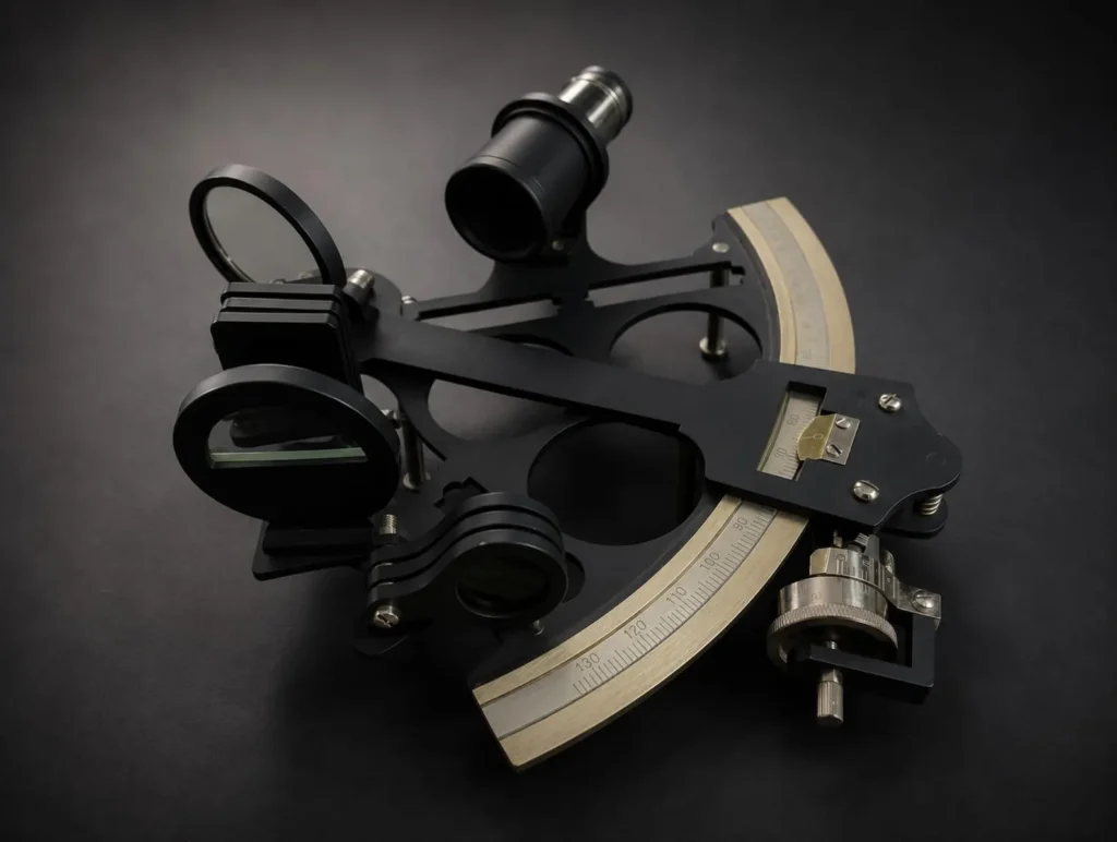 Vintage Nautical Sextant Marine Navigation Instrument with Wooden Box Handmade Maritime Decor Gift