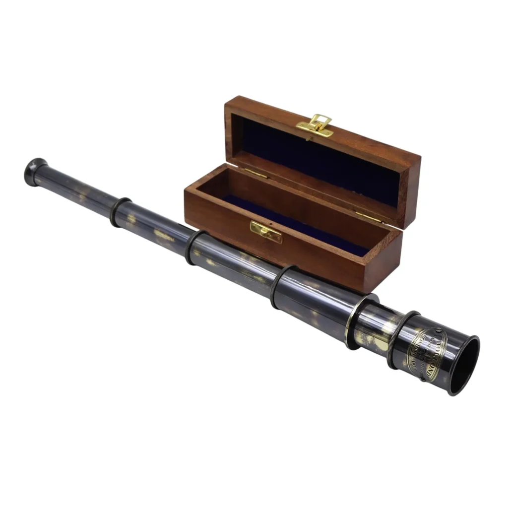 Personalised 16-Inch Brushed Gunmetal Telescope with Box