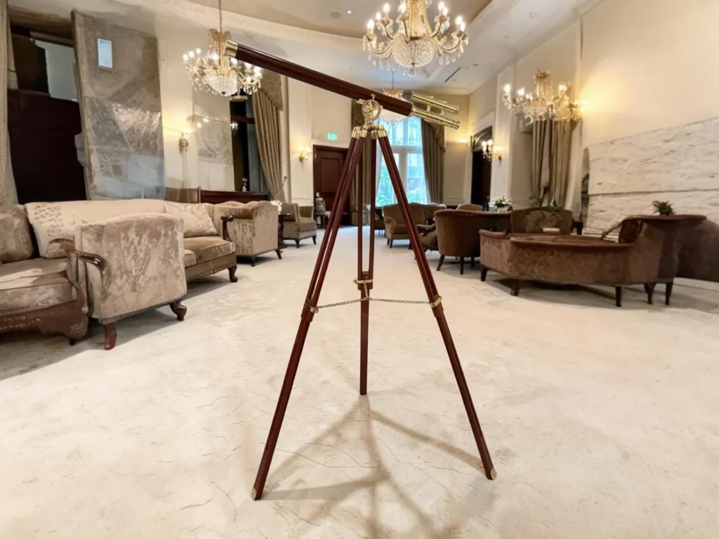 Personalised 60” Adjustable Brass & Wooden Telescope with Tripod