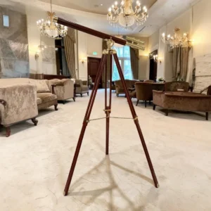 Personalised 60” Adjustable Brass & Wooden Telescope with Tripod