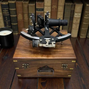 Tamaya Style Sextant with Wooden Box: Nautical Navigation Instrument Marine Decor